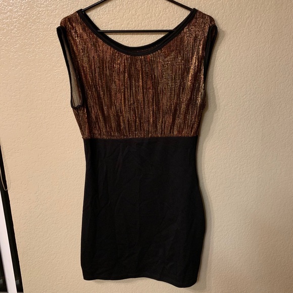 Women’s Copper and Black Mini Dress - Size Large - Picture 2 of 4